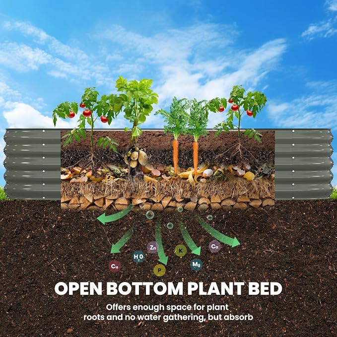 Galvanized Raised Garden Bed 8x2x1.5 FT, Oval Metal Raised Garden Bed Outdoor - Image 4
