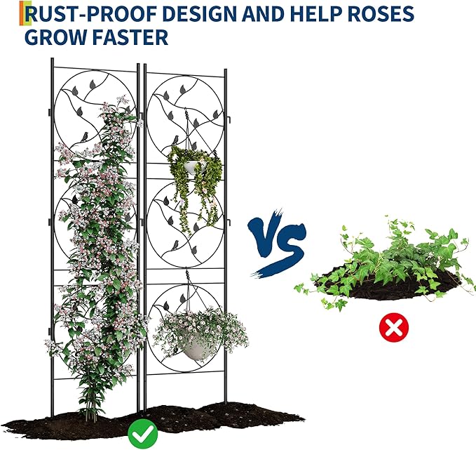 Garvee 21"x72" Metal Garden Trellis Panel, Vegetables, Indoor/Outdoor - Image 3