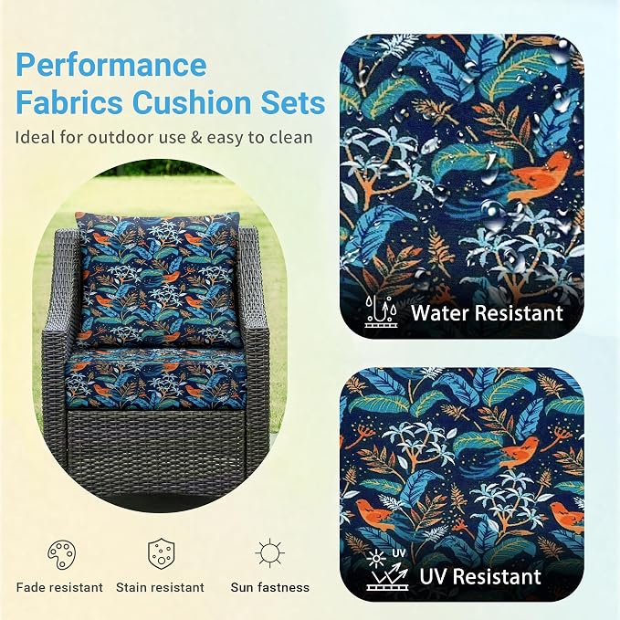 Outdoor Cushions for Patio Furniture, Outdoor Seat Cushion Set 24 x 24 x 4 Inch - Image 3