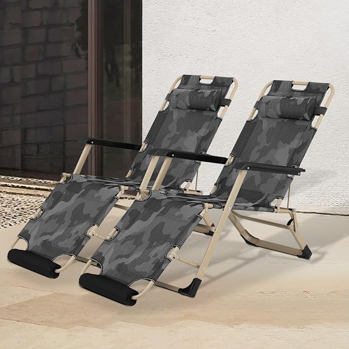 Athena Collection Zero Gravity Outdoor Lounge Chair Set of 2, Outdoor Chaise - Image 2