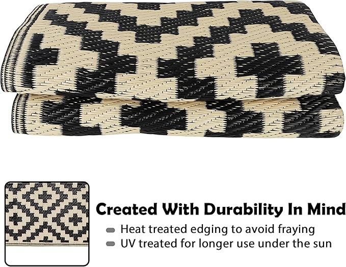SAND MINE Reversible Mats, Plastic Straw Rug, Modern Area Rug, Large Floor Mat - Image 5