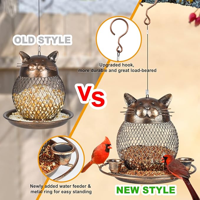 Bird Feeders for Outdoors, Heavy Duty Metal Wild Bird Feeder, Finch Bird Feeder - Image 4