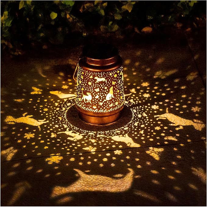 Dog Solar Lanterns Outdoor Waterproof Hanging Solar Lights Dog Gifts by TIGGSY