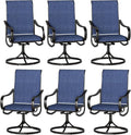 PHI VILLA Patio Swivel Dining Chairs Set of 6, All Weather Outdoor Chair by PHIVILLAThepioneerofcomfortablehouseholdsupplies