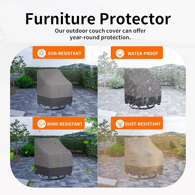 Easy-Going Outdoor Swivel Chair Cover Waterproof, Heavy Duty Patio Chair Cover - Image 6