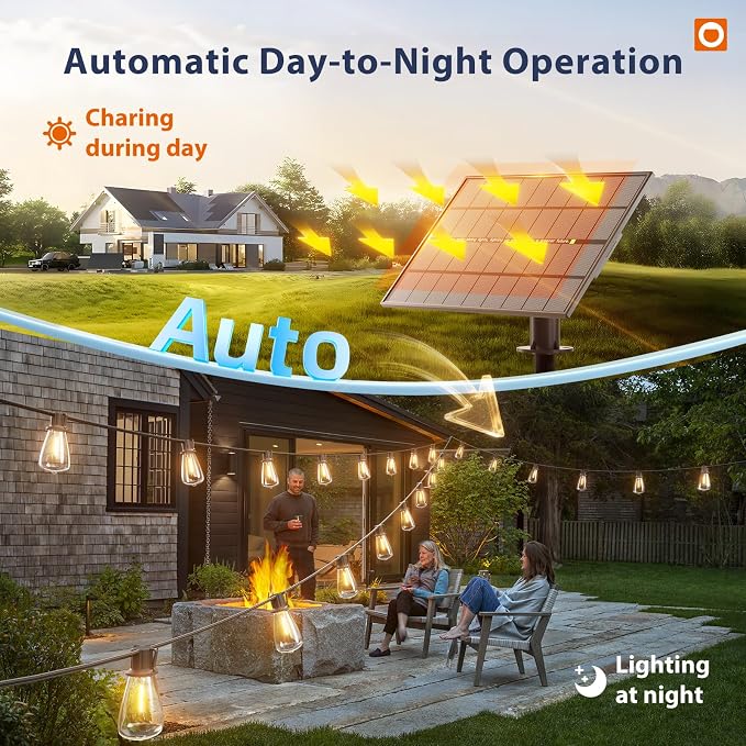 addlon 198FT Solar String Lights Outdoor - Image 4