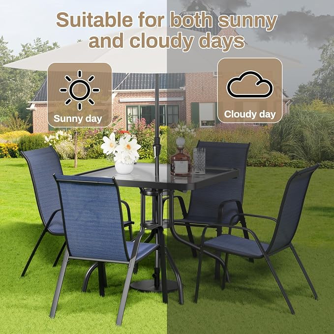 TLSUNNY Patio Dining Set 5 Pieces, All Weather Outdoor Furniture W/30"X 30" - Image 8