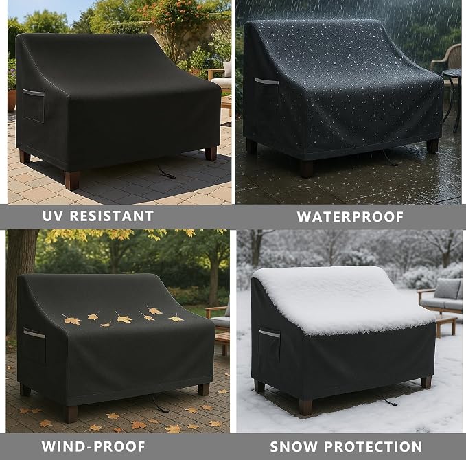Outdoor Sofa Cover, Waterproof Patio Furniture Cover 58.3W x 32.7D x 31H inches - Image 7