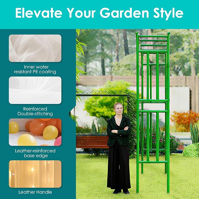 Twira Flat Top Garden Arch Trellis, 11FT x 9FT Extra Large Garden Trellis - Image 5