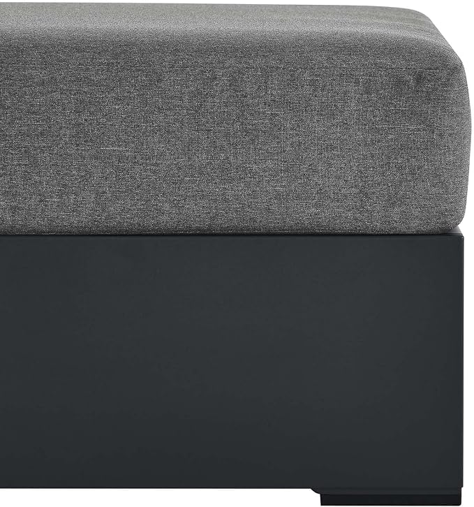 Modway Tahoe Aluminum Ottoman in Gray Charcoal - Image 6