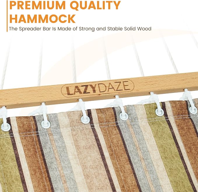 Lazy Daze Hammocks 12 FT Quilted Fabric Double Hammock - Image 4