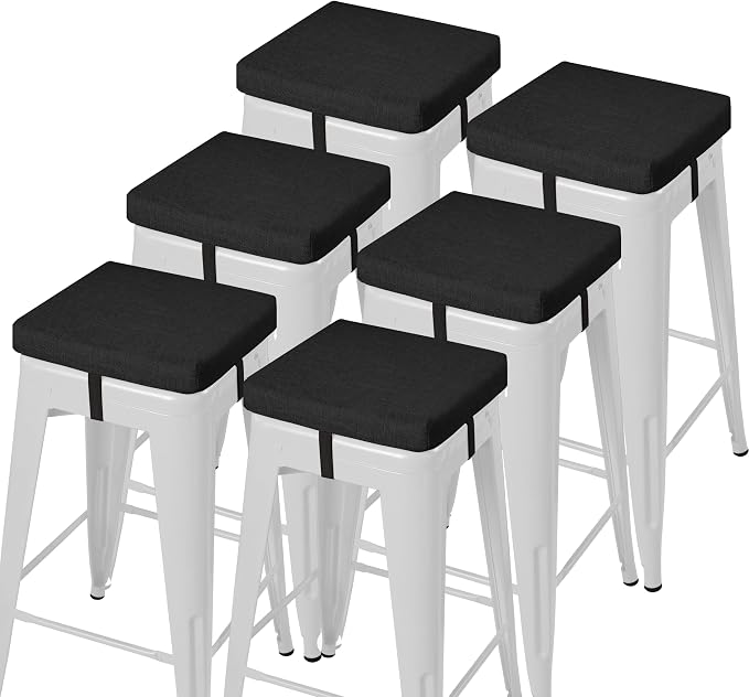 AddGrace Anti-Slip Bar Stool Cushions Square Bar Stool Seat Cushions by AddGrace