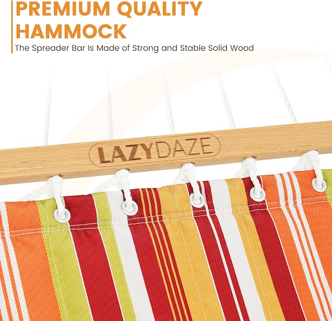 Lazy Daze Hammocks 12 FT Quilted Fabric Double Hammock - Image 4