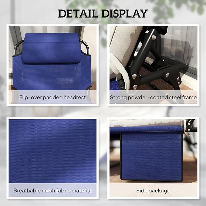 Outsunny Folding Chaise Lounge - Image 6