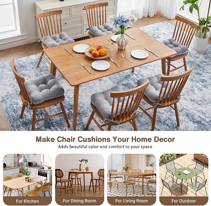 BETU Chair Cushions for Dining Chairs Set of 6, 3.5" Thick Kitchen Table Chair - Image 5