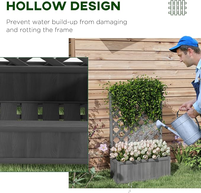 Outsunny Wooden Raised Garden Bed - Image 5