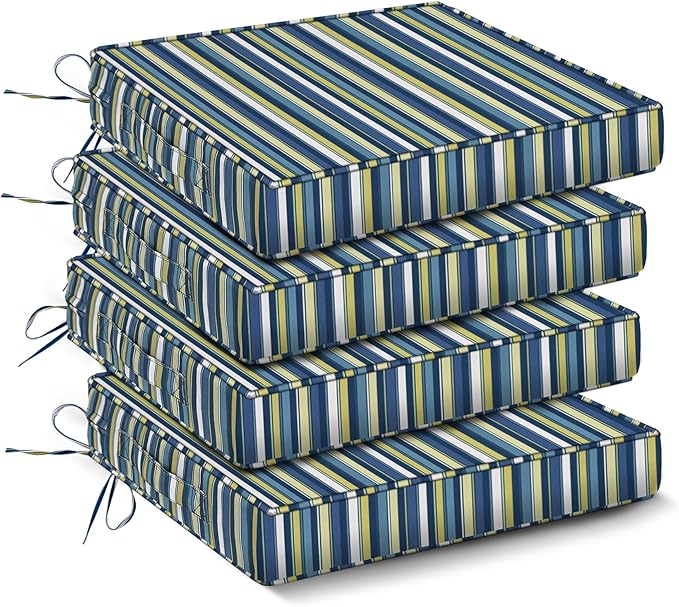 Outdoor Chair Cushions Set of 4, Waterproof Outdoor Seat Cushions by IPYNBAP