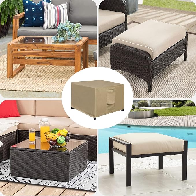 OutdoorLines Outdoor Waterproof Patio Ottoman Covers - Image 7