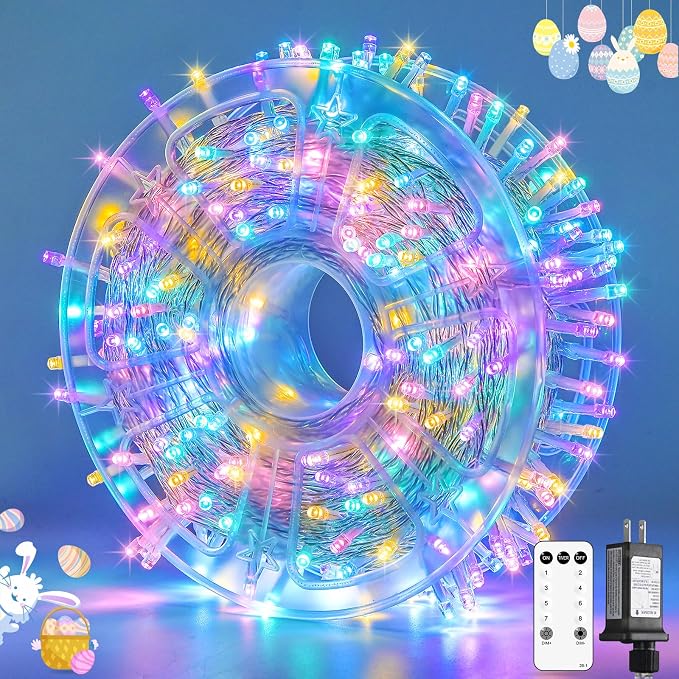 JMEXSUSS 400 LED Easter Lights Indoor Outdoor, 132FT Easter String Lights Plug by JMEXSUSS