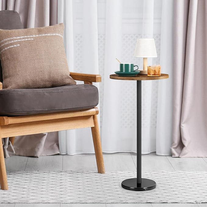 OYEAL Drink Side Table Small Round Cocktail Table - Image 5
