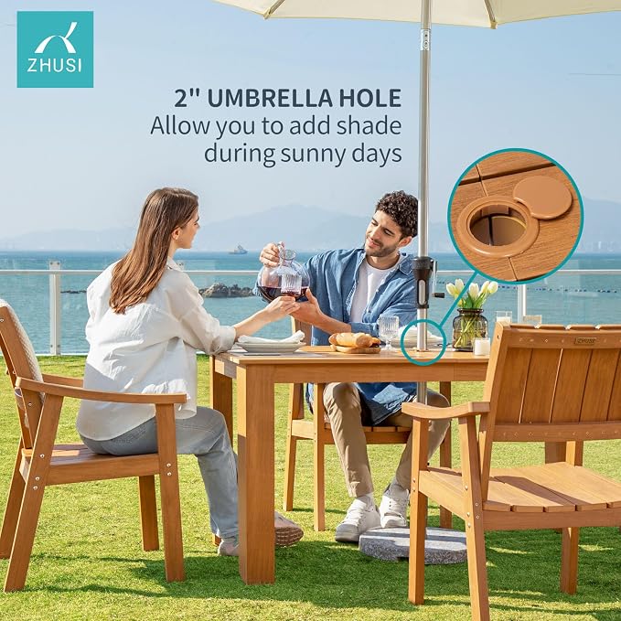 ZHUSI Patio Table and Chairs Set, Outdoor Table and Chairs, HDPE Outdoor Dining - Image 2