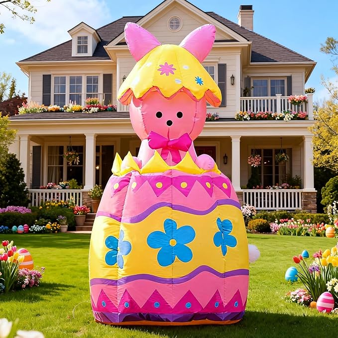 Domkom Up & Down 5.3FT Tall Easter Inflatable Bunny Outdoor Decorations - Image 2