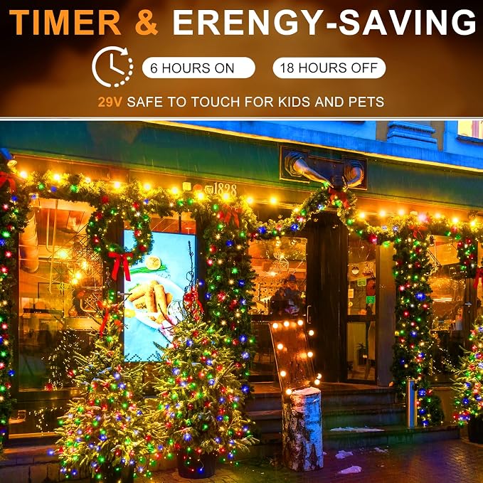 KNONEW 600FT 1500 LED Christmas String Lights Outdoor Green Wire Fairy Light 8 - Image 5
