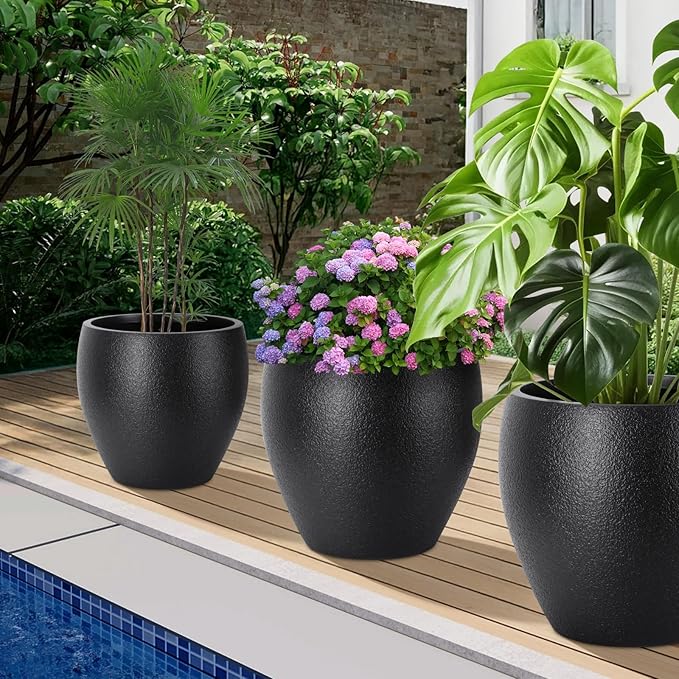 Plant Pots 17.5/14.8/12.2 inch Set of 3, Flower Pots - Image 6