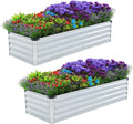 2 Pack 4x2x1FT Galvanized Raised Garden Bed Kit, Outdoor Metal Planter Box by Meberam