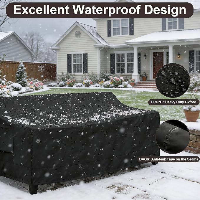 PureFit Outdoor Couch Cover Waterproof Patio Sofa Furniture Covers, 3-Seater - Image 4