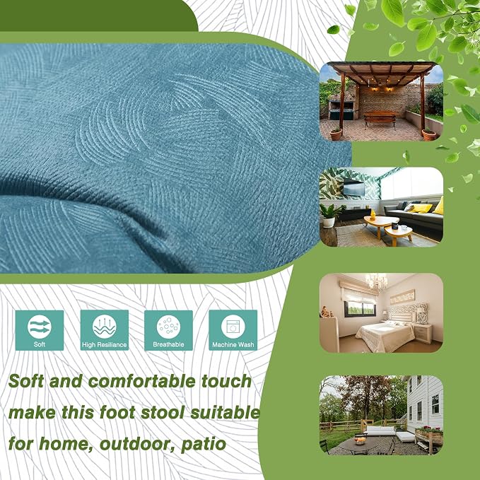 15" Foldable Foot Stool Ottoman - Image 2