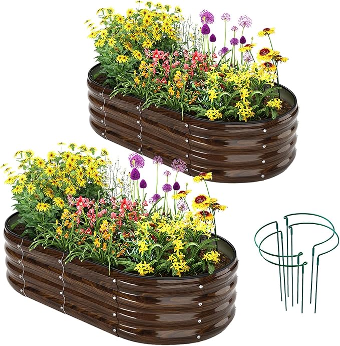 Galvanized Metal Raised Garden Bed Kit by ZFHgarden