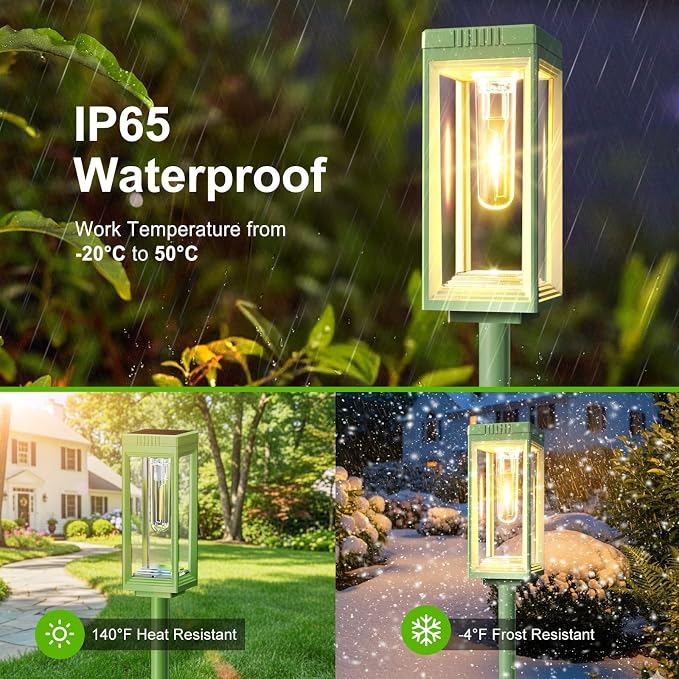WdtPro 6 Pack Bright Solar Pathway Lights Outdoor, Auto On/Off, 15+ Hours - Image 2