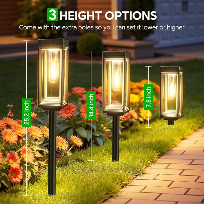 WdtPro Bright Solar Pathway Lights Outdoor, 8 Pack Solar Powered Garden Lights - Image 6