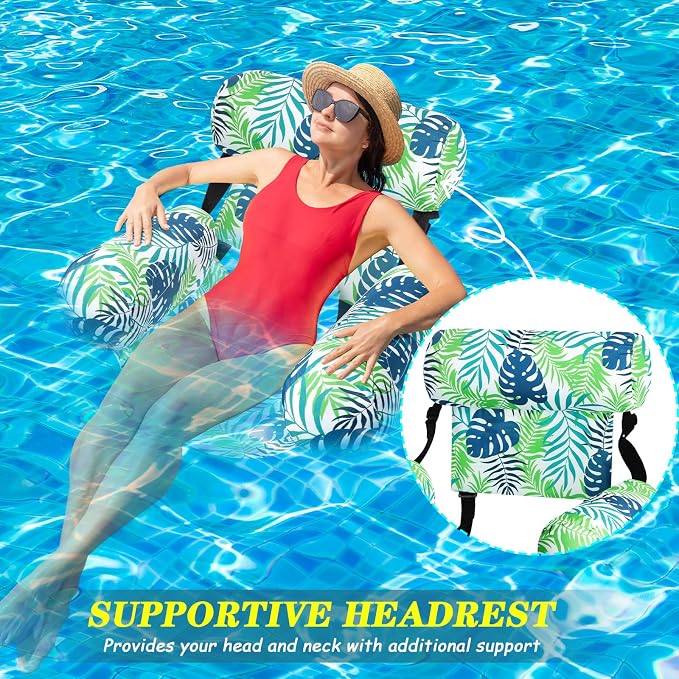 2 Pack Inflatable Pool Float for Adult Adjustable Hammock Float Chair Fabric - Image 2