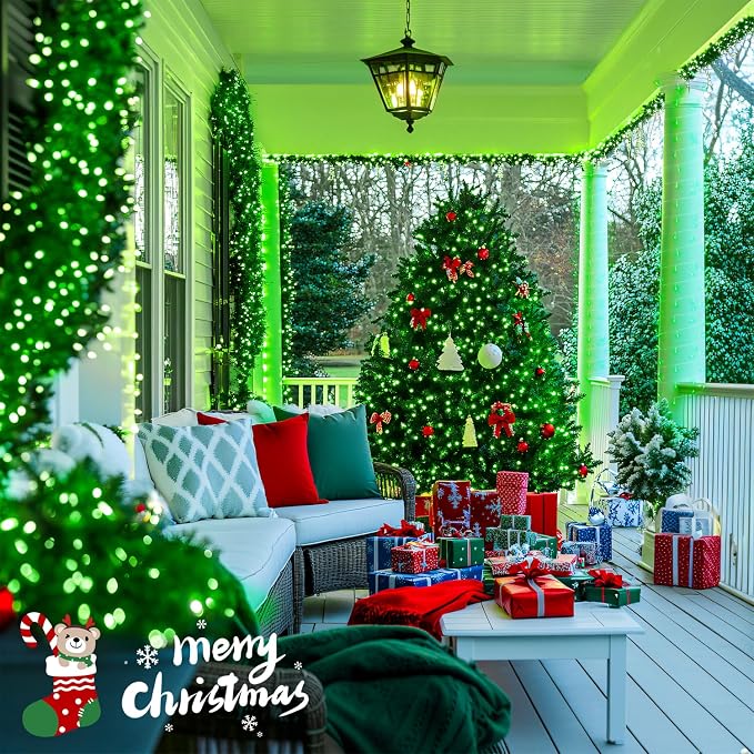 JMEXSUSS 400 LED Green Christmas Lights Indoor Outdoor, 132ft St Patrick's Day - Image 7
