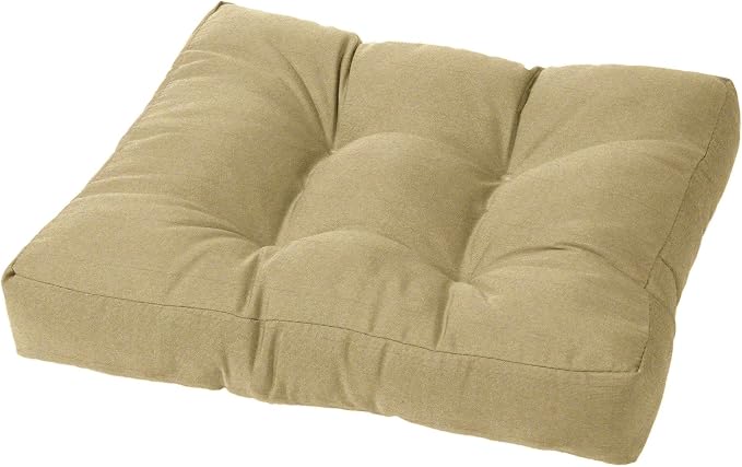 Cushion Source Tufted Ottoman Cushions, Sunbrella Canvas Heather Beige by CushionSource