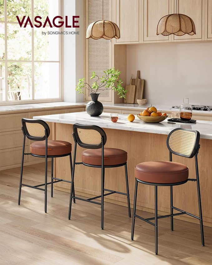 VASAGLE Bar Stools Set of 2, Bar Height Stools - Image 3