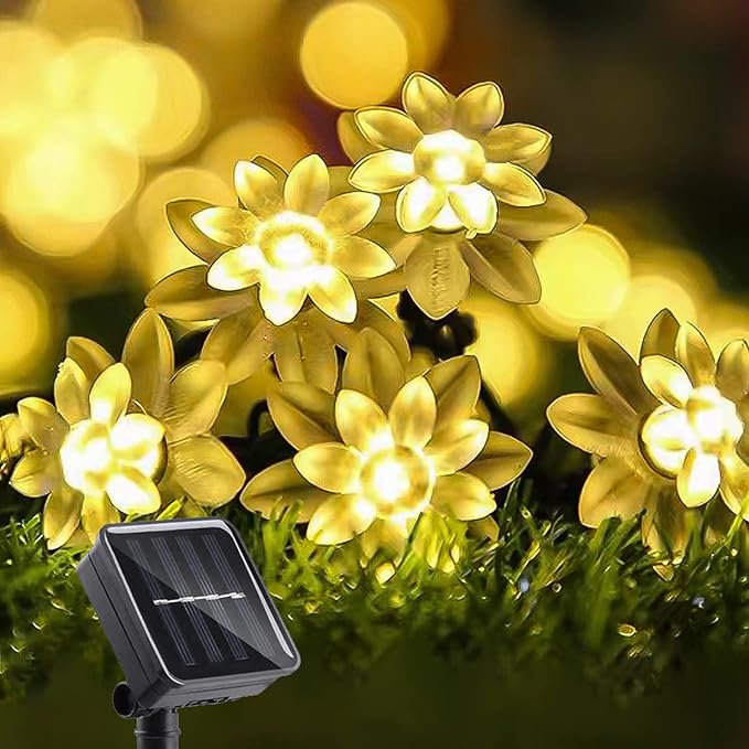 ITICdecor Solar Flower String Lights Outdoor Waterproof 50 LED Upgraded Flower by ITICdecor