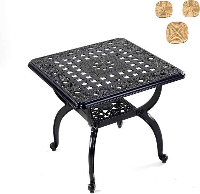 Mandolin Outdoor Patio, Rust -Resistant Cast Aluminum Side Table, Weather by Unknown