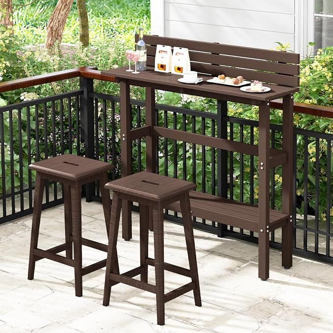 Tangkula Outdoor Bar Table, 48 Inch Patio Pub Height Table - Image 4