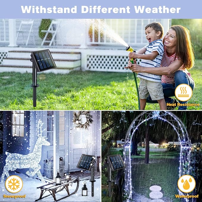 JMEXSUSS 4 Pack 100 LED Solar String Lights - Image 6