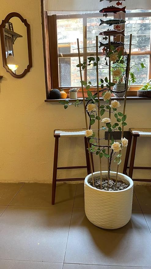 Natural Bamboo Trellis, Fan-Shaped Plant Support Trellis - Image 5