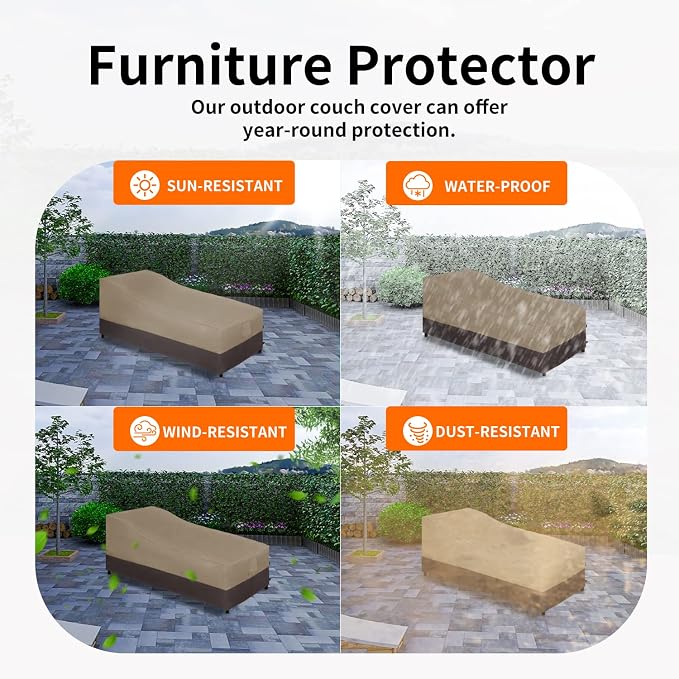 Easy-Going Waterproof Outdoor Chaise Lounge Cover, Heavy Duty Patio Lounge - Image 5