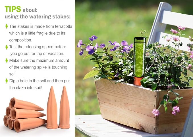 B SEPOR Ceramic Plant Waterer Terracotta Self Watering Spikes - Image 5