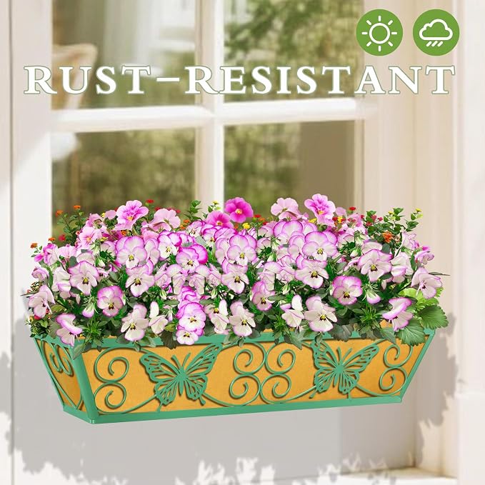 6 Pack 24 Inch Window Boxes Planters Railing Planter Box - Image 6