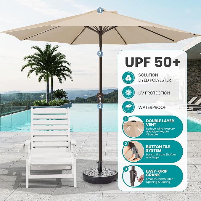 SERWALL Patio Chaise Lounge Chair Set of 2 - Image 4
