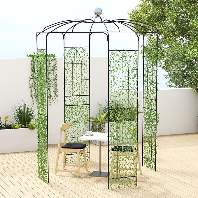 S AFSTAR Birdcage Shape Garden Arch, 9.3' H x 6.5' W Heavy-Duty Wrought Metal - Image 7