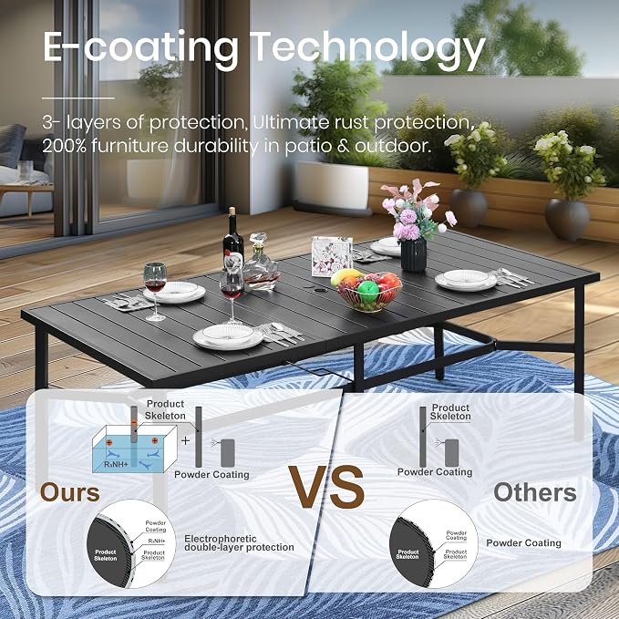PHI VILLA 9 Pieces Outdoor Dining Set - Image 7