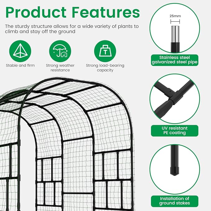 SUNYRISY Outdoor Garden Arch Trellis, Plant Support - Image 5